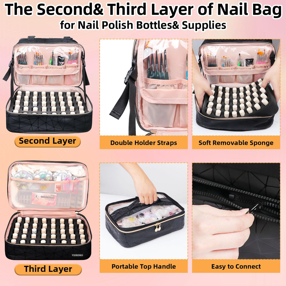 Veirdro nail-polish-organizer third-layer-detachable shows standalone storage option.