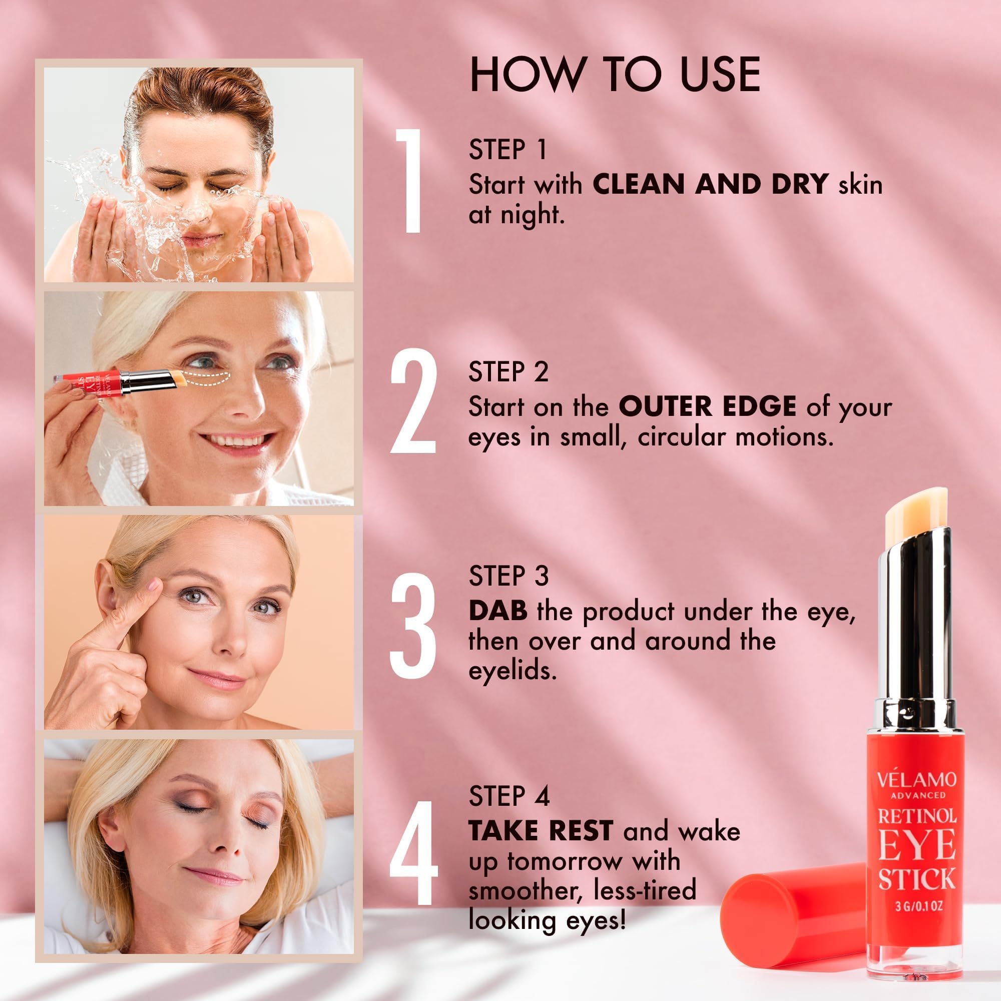 VELAMO ADVANCED vegan squalane provides lightweight hydration for delicate under-eye skin.