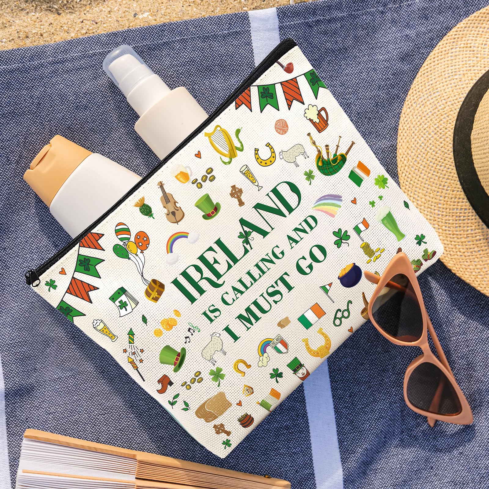 VeloKomo waterproof linen makeup bag material close-up, durable protection for cosmetics