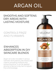 Velona Argan Oil for hair ends, smooths and shines.