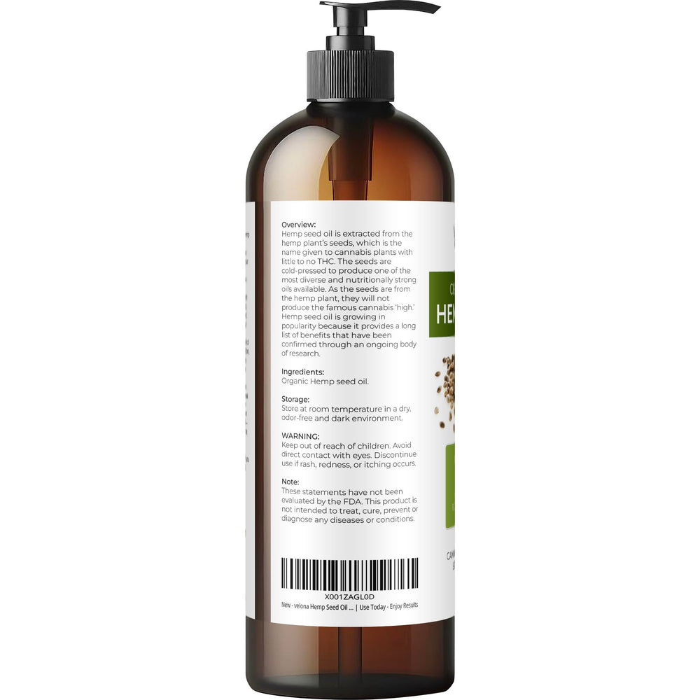 Velona hemp-seed-oil-green-hue-closeup highlights unrefined cold-pressed purity for skincare