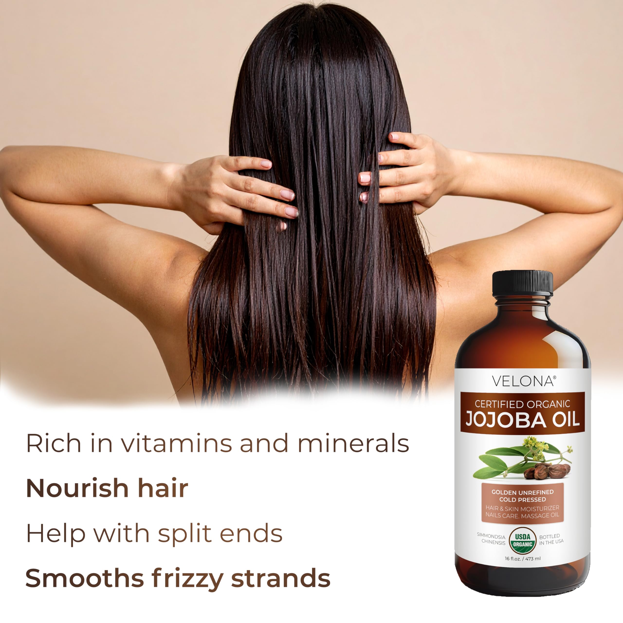 Velona Jojoba Oil golden color signals natural, unrefined quality.