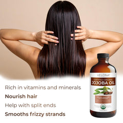 Velona Jojoba Oil golden color signals natural, unrefined quality.