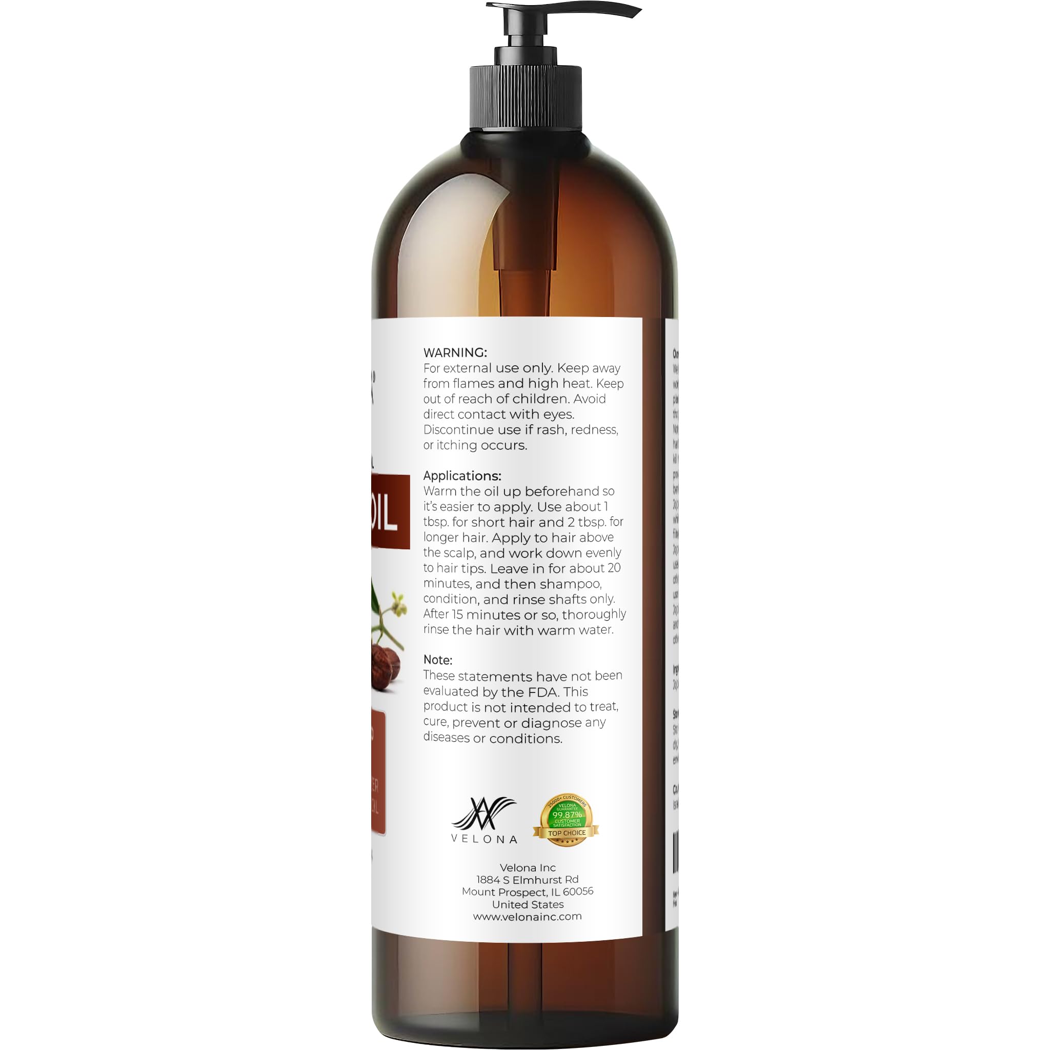 Velona Jojoba Oil hair shine and frizz control when used as treatment.