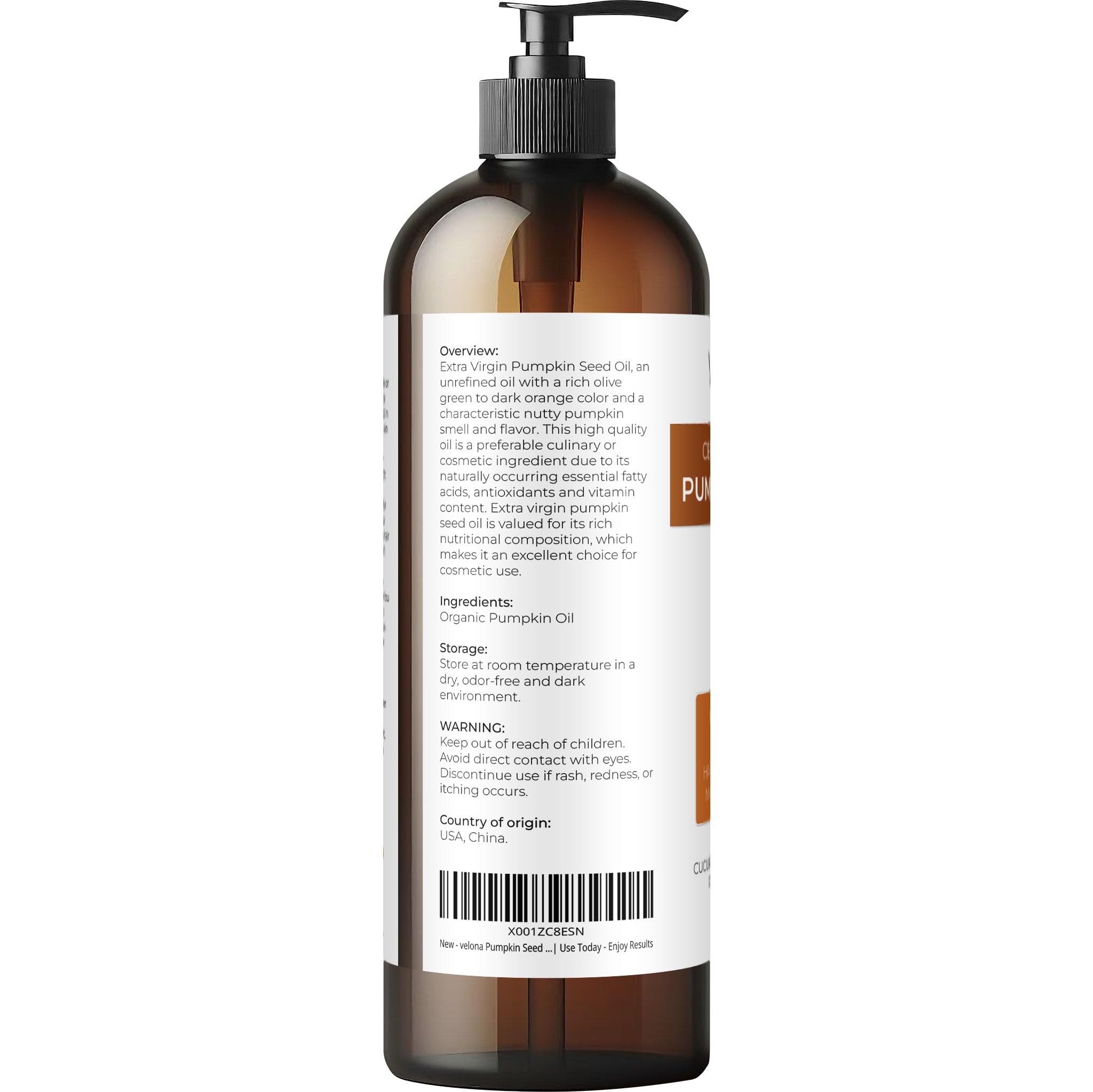 Velona pumpkin seed oil used to finish a salad with nutty aroma