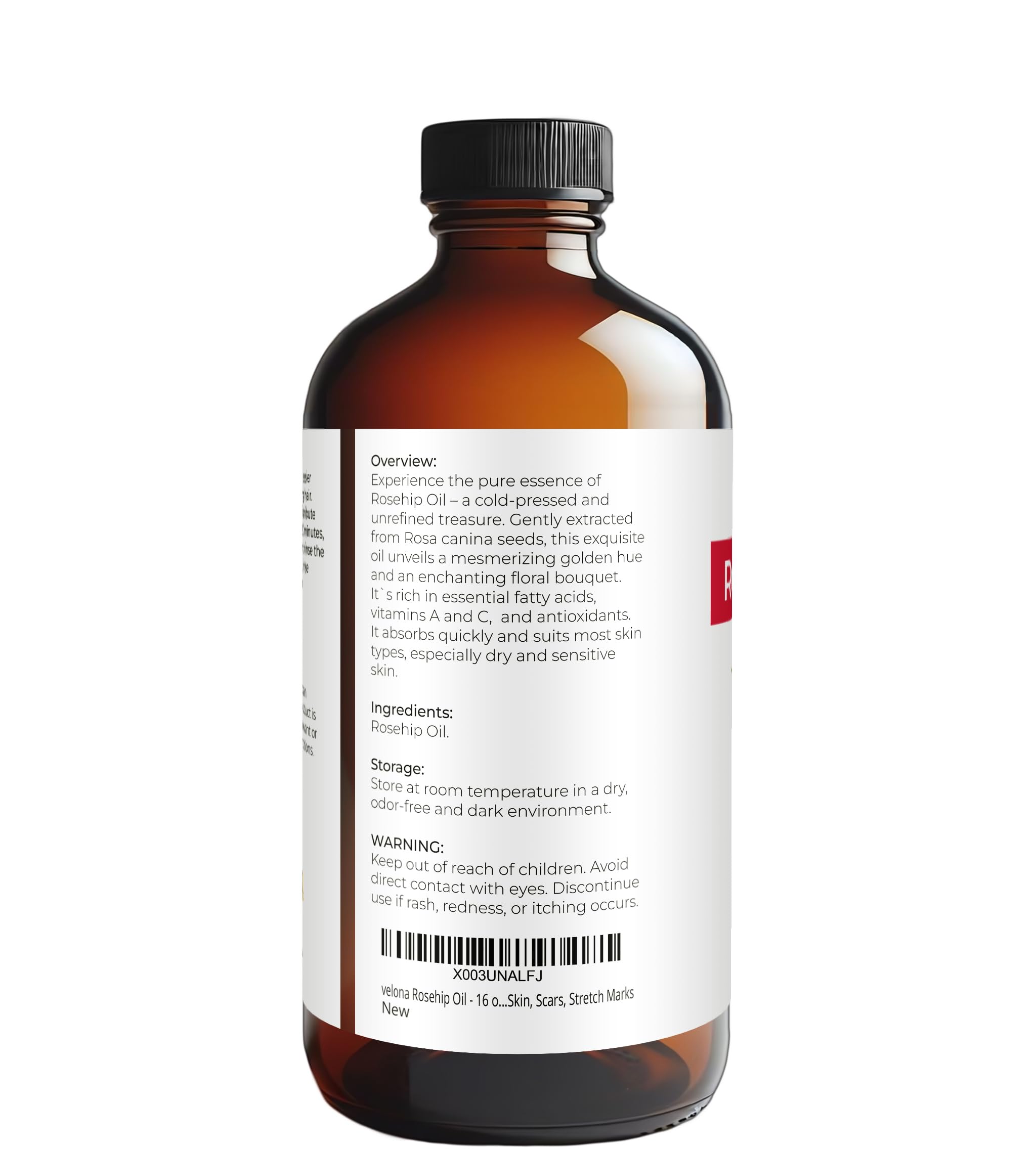 velona Rosehip Oil on skin suggests soothing, moisturizing use.