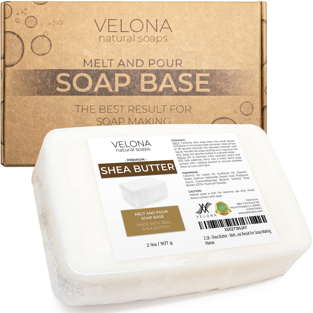 Velona Shea Butter Base block ideal for easy melt-and-pour soap crafting
