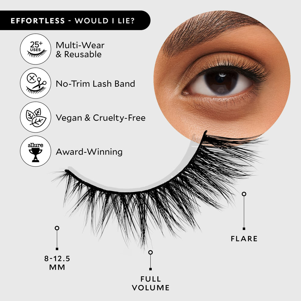 VELOUR Velour Effortless Lashes on-eye look demonstrates natural, lightweight fullness.