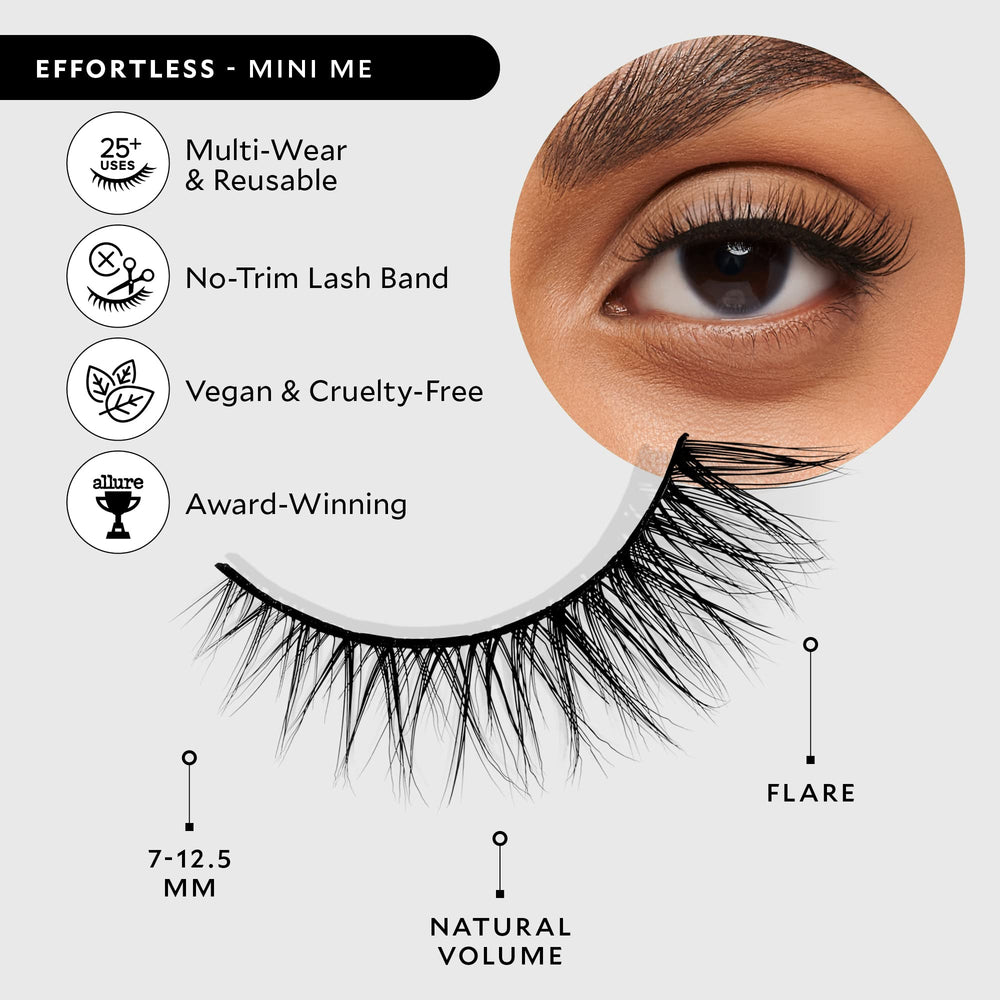 VELOUR Effortless Lashes round style on eye doe-eyed effect with no trim
