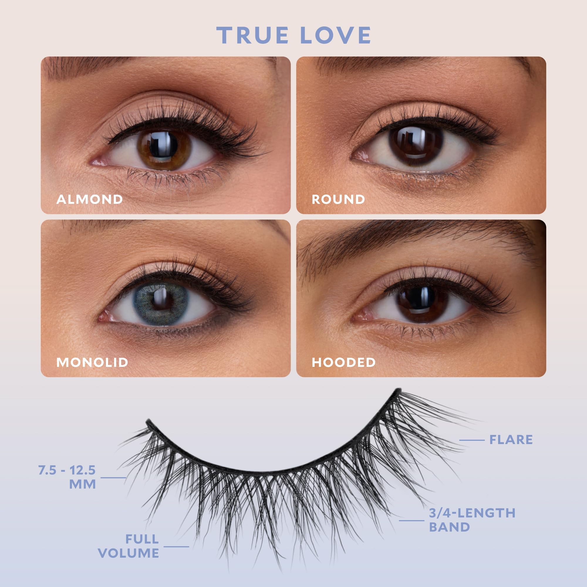 VELOUR Velour Effortless eyelash application shot shows no trimming needed