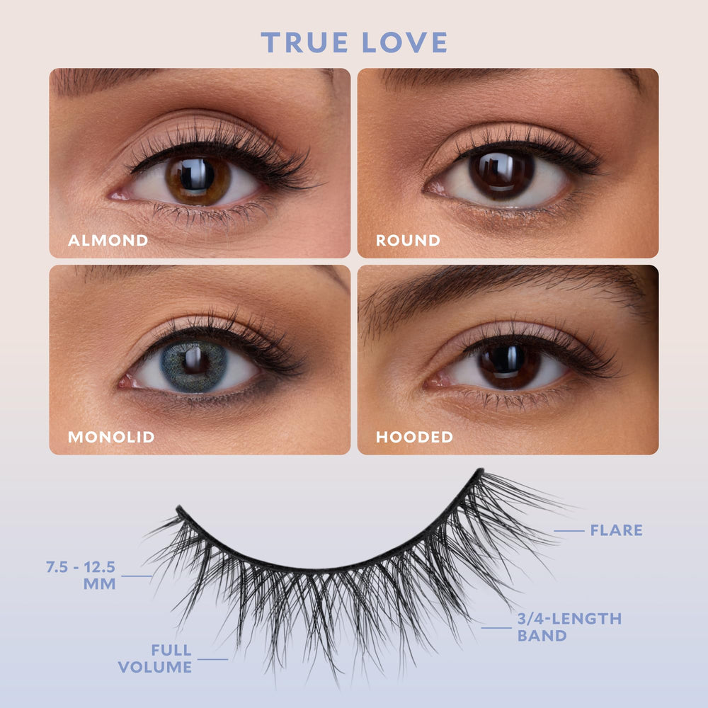 VELOUR Velour Effortless eyelash application shot shows no trimming needed
