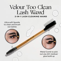 Velour Too Clean Lash Wand soft brush helps remove makeup from false lashes gently.