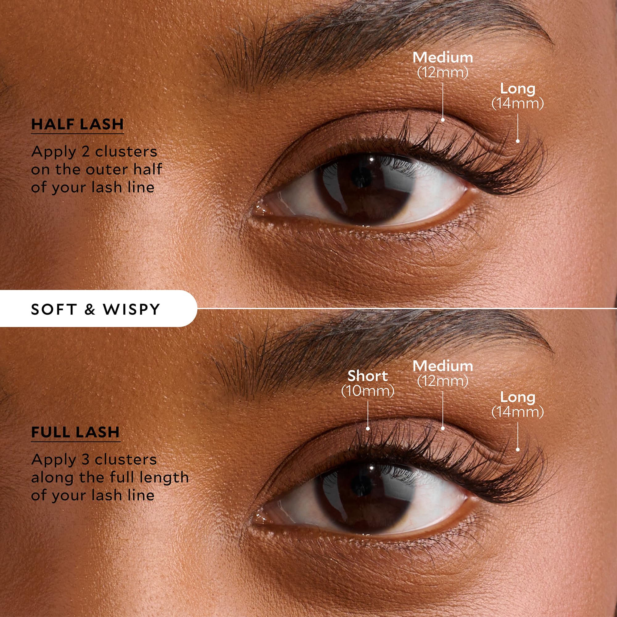 Closeup of Velour Xtensions’ lightweight, comfortable lashes for all-day wear.