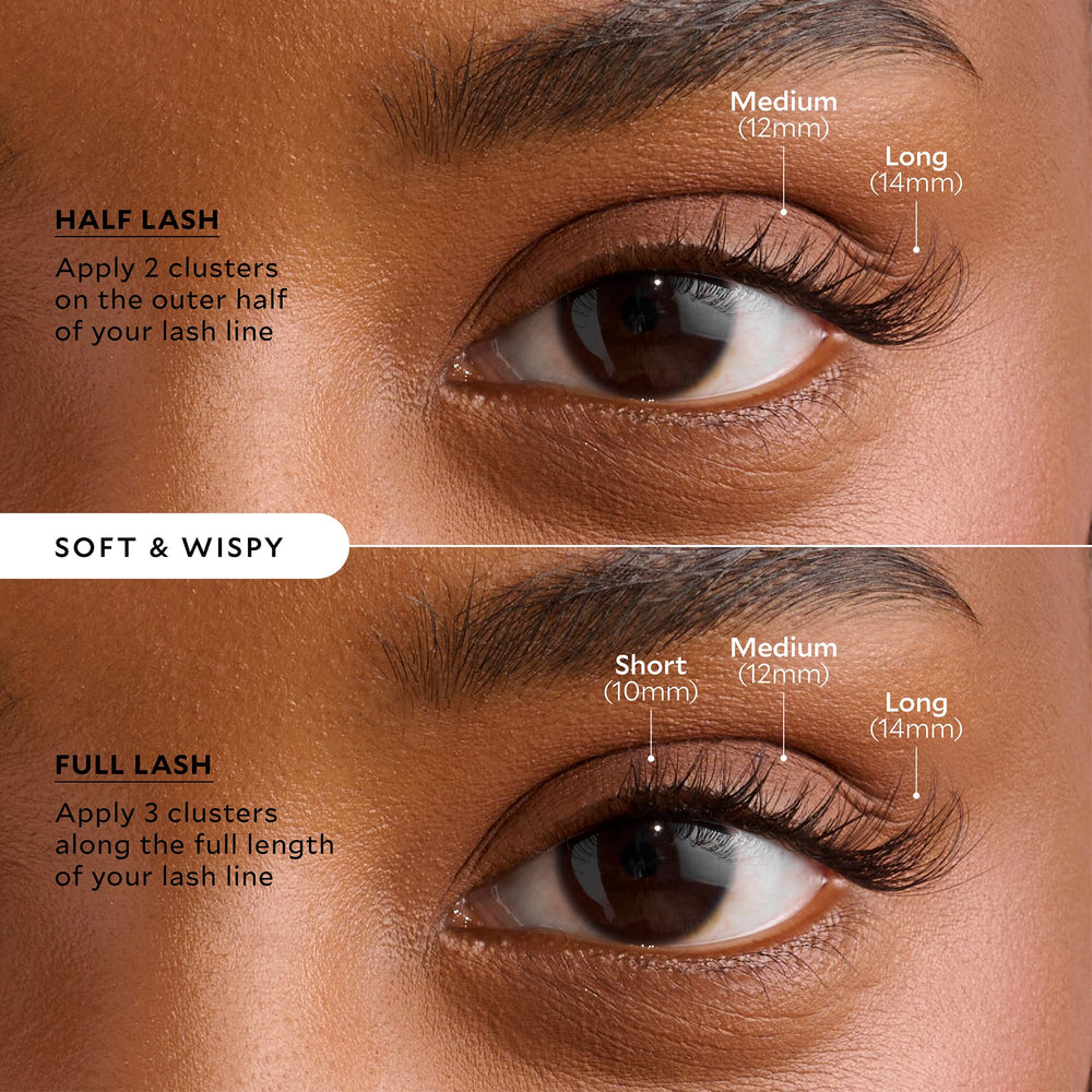 Closeup of Velour Xtensions’ lightweight, comfortable lashes for all-day wear.