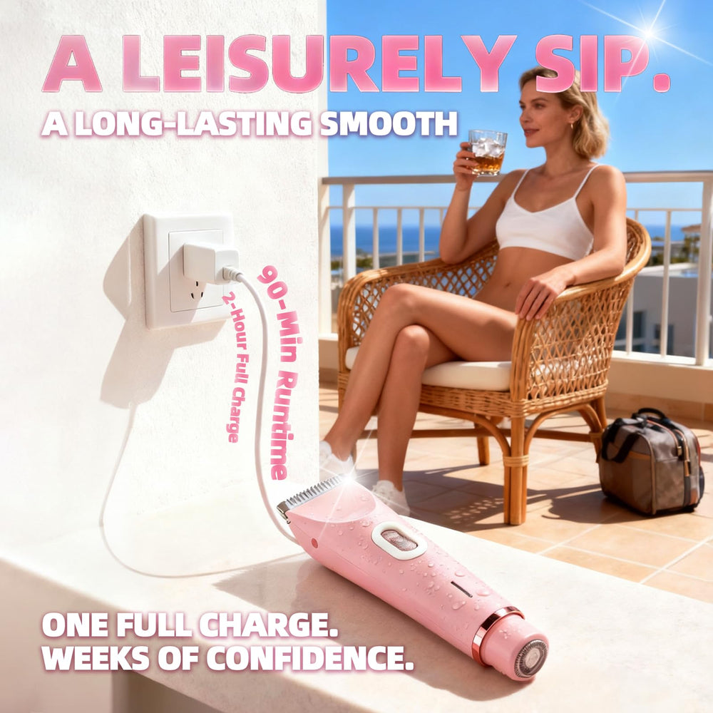 VELOZ bikini trimmer cordless portable design for travel and gym bags.