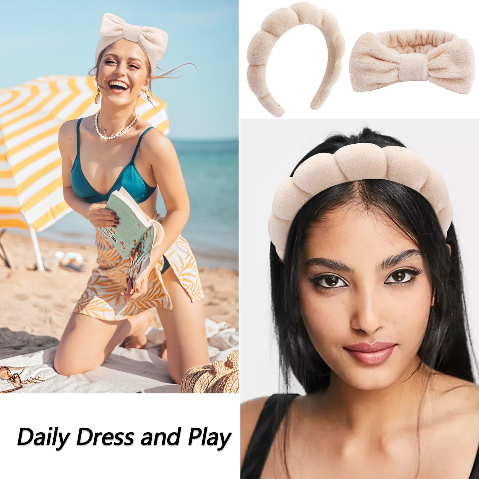 VELSCRUN face wash headband helps water and product stay away from eyes.