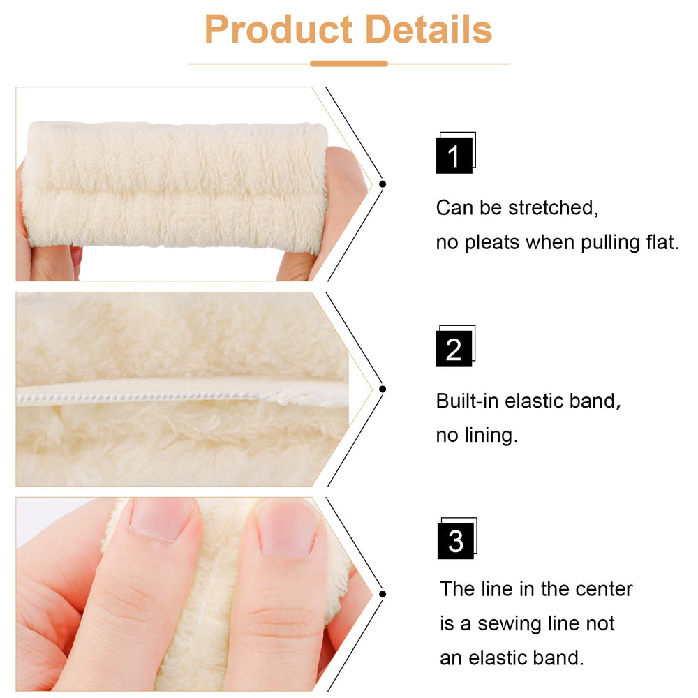 VELSCRUN makeup headband keeps hair off face, enabling smoother makeup application.
