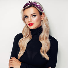 VELSCRUN pearl headband with pink beads adds a sweet, versatile accent