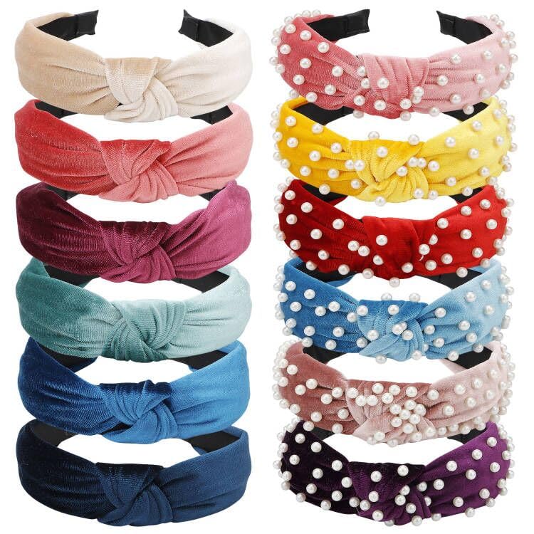 VELSCRUN pearl headband with white beads for a polished daytime look