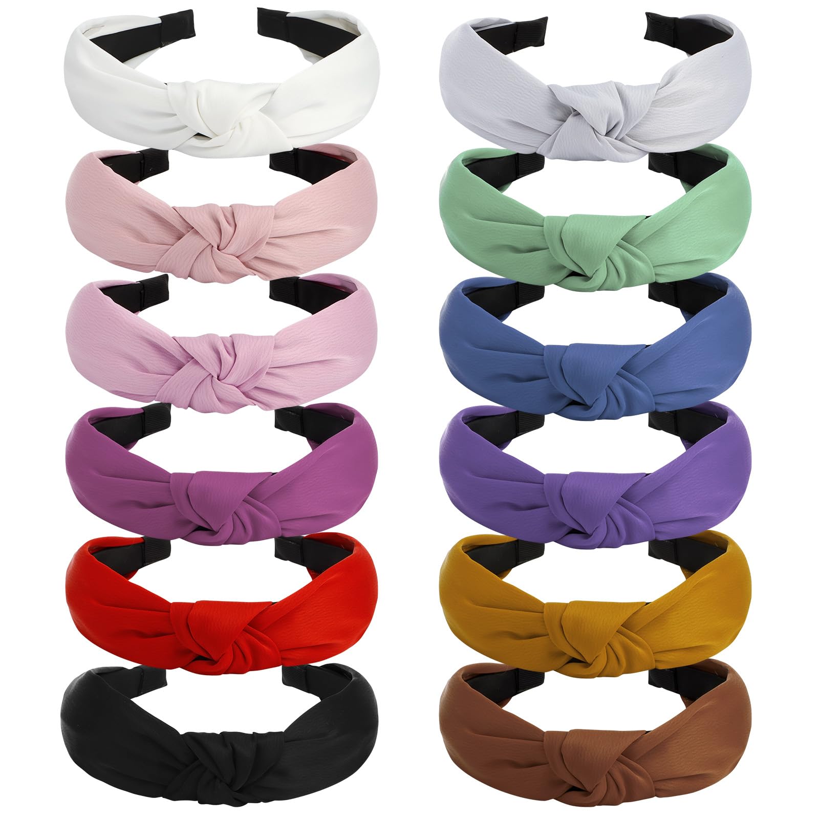 VELSCRUN satin headband knotted black offers comfortable all-day wear for everyday outfits