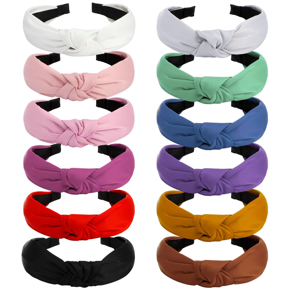 VELSCRUN satin headband knotted black offers comfortable all-day wear for everyday outfits