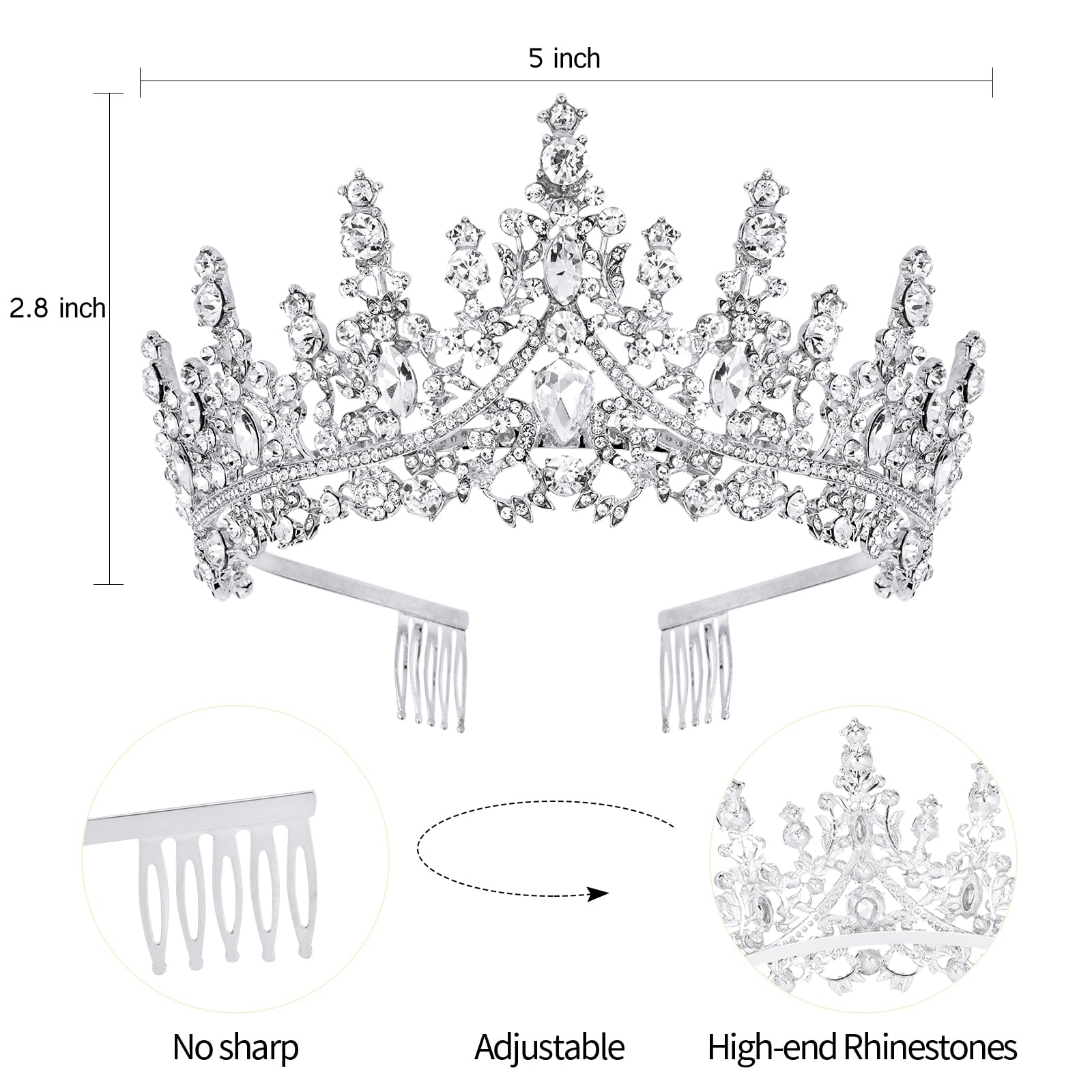 VELSCRUN tiara worn on model for wedding or prom vibes
