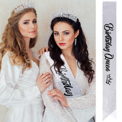 VELSCRUN tiara side view showcases rhinestones and flower accents add charm