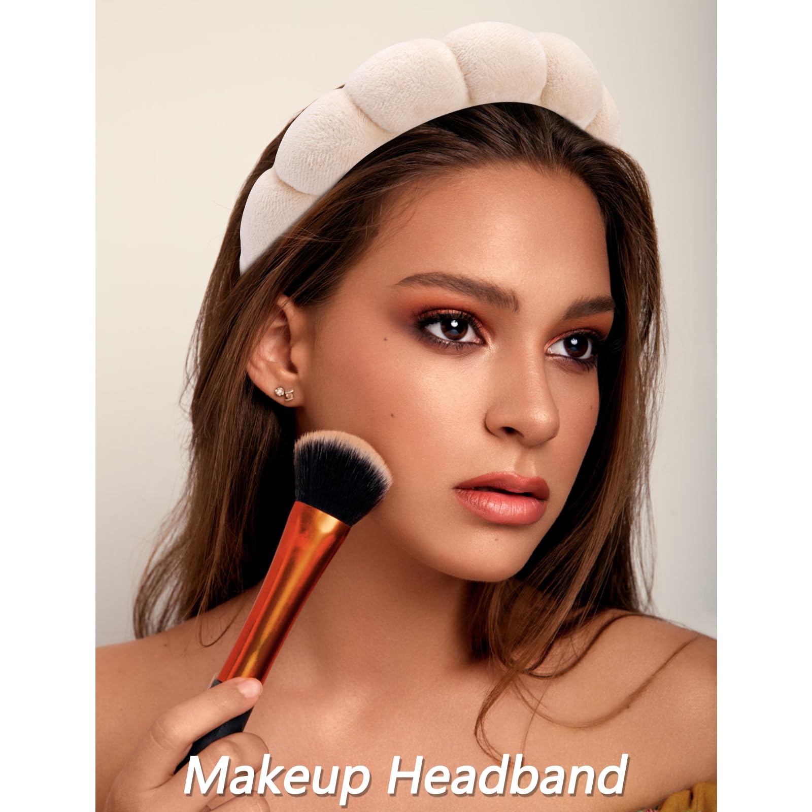 VELSCRUN spa sponge headband in brown complements facial care while keeping you hands-free.