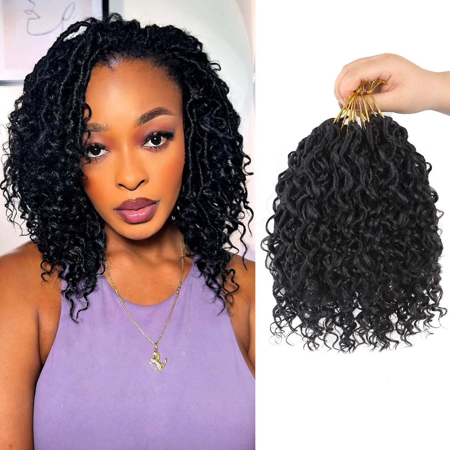Vemet Goddess Locs crochet hair 8 inch full head look for natural volume