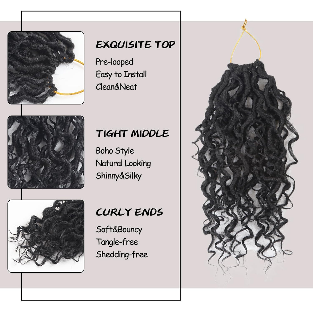 Vemet Goddess Locs crochet hair 8 inch pre-looped for quick installs
