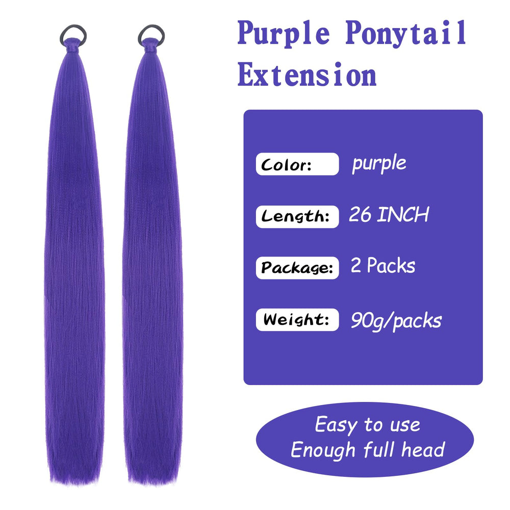 Vemet pony tail extensions elastic tie for quick styling