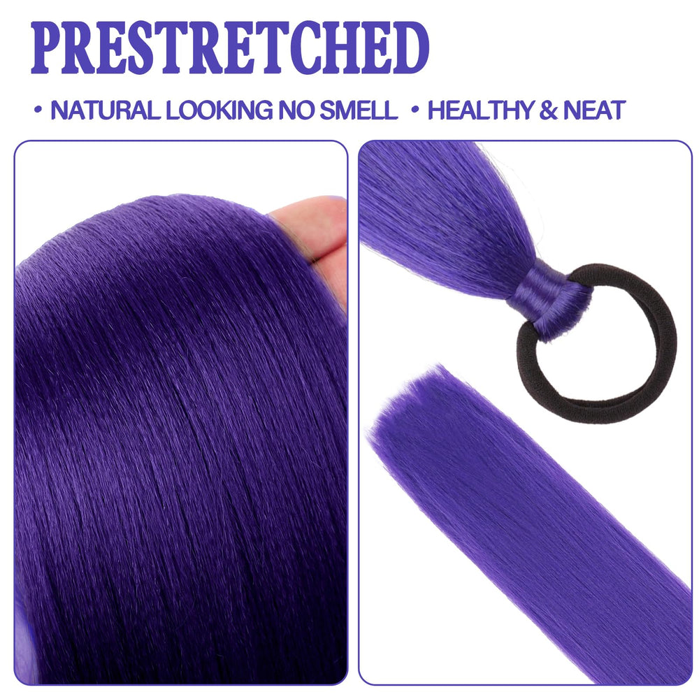 Vemet purple ponytail with sparkling metal wire enhances shine