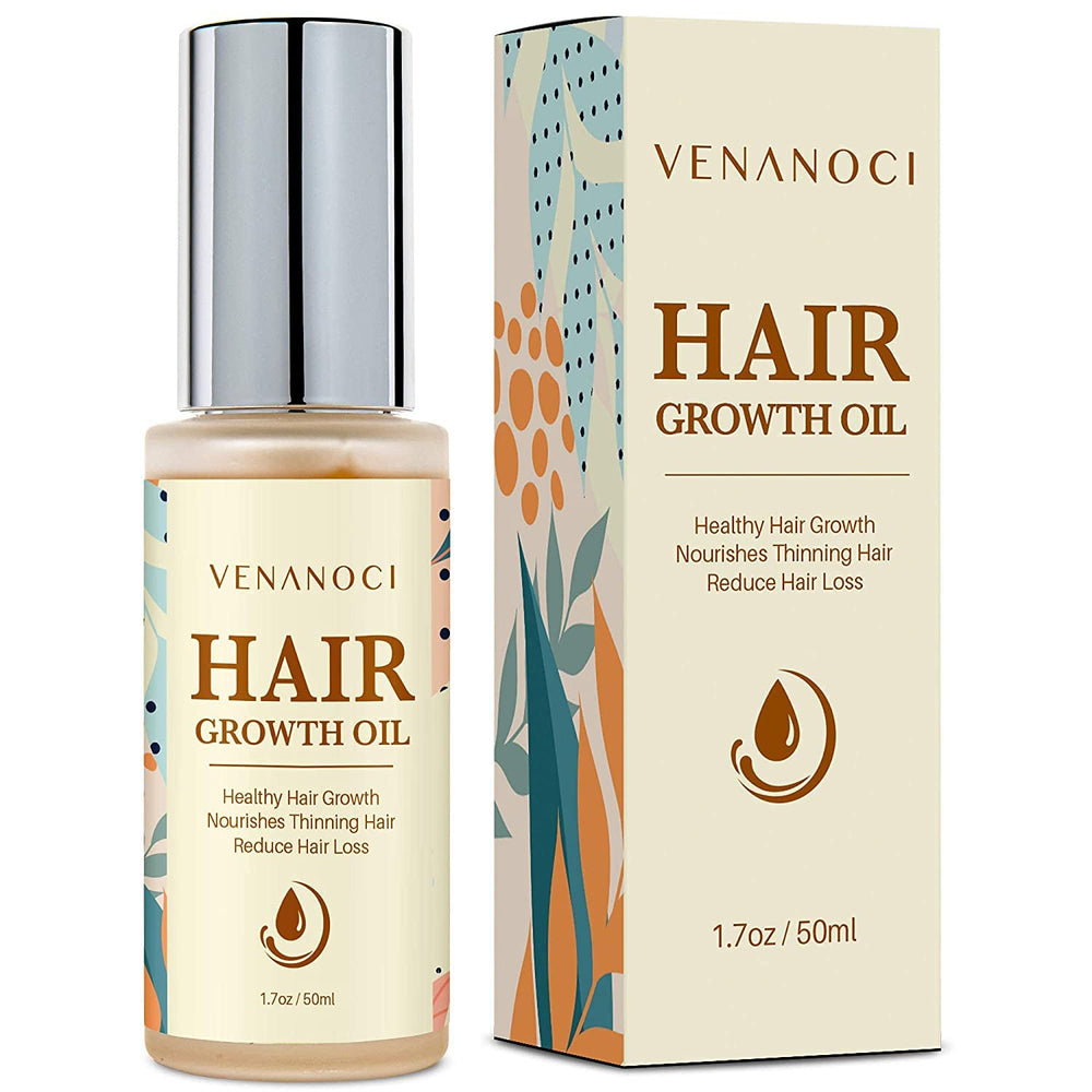Venanoci Hair Growth Oil rosemary bottle close-up for scalp nourishment