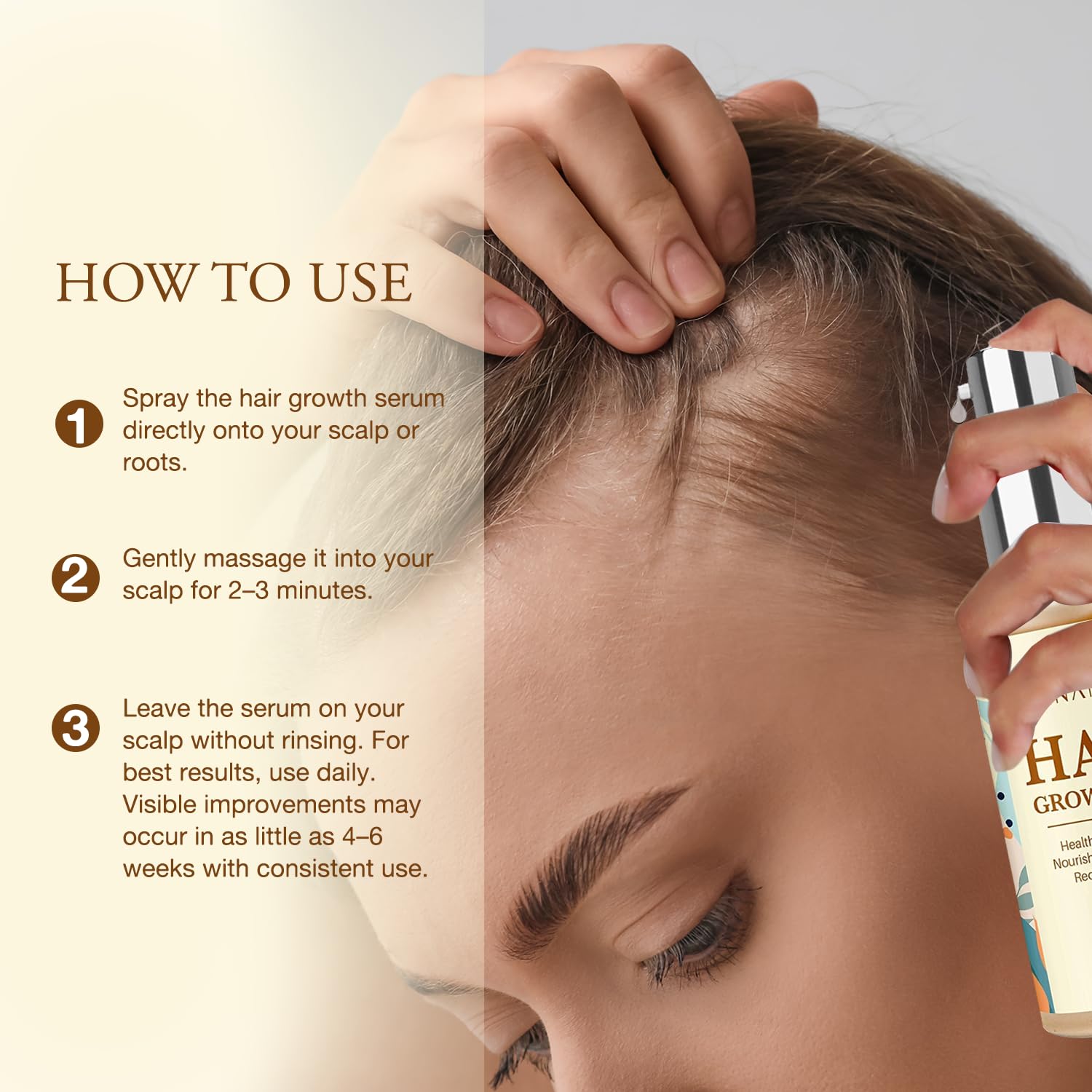 Venanoci Hair Growth Oil texture drop highlights lightweight, fast-absorbing feel