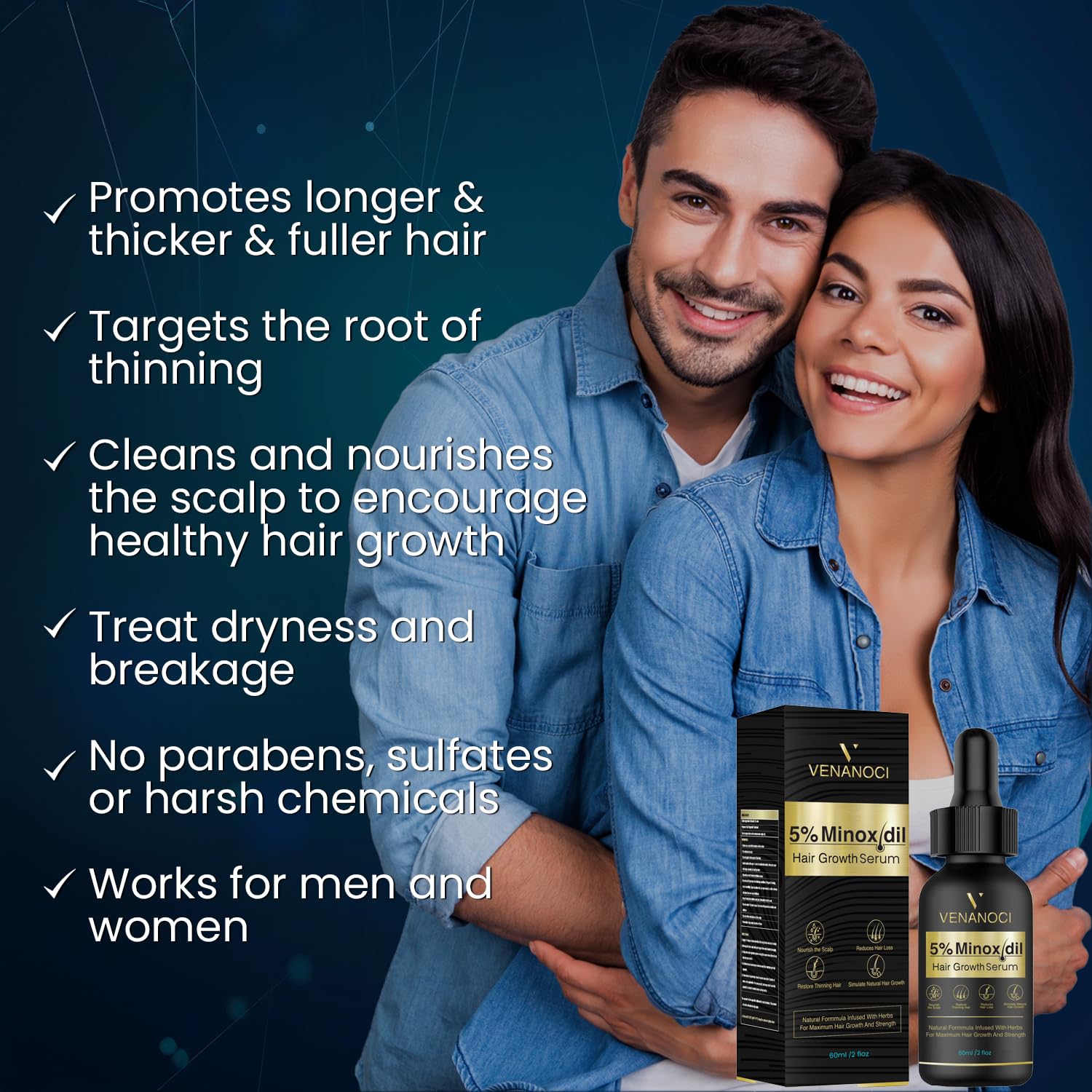 Venanoci packaging front-view showcases quality, paraben-free formulation.