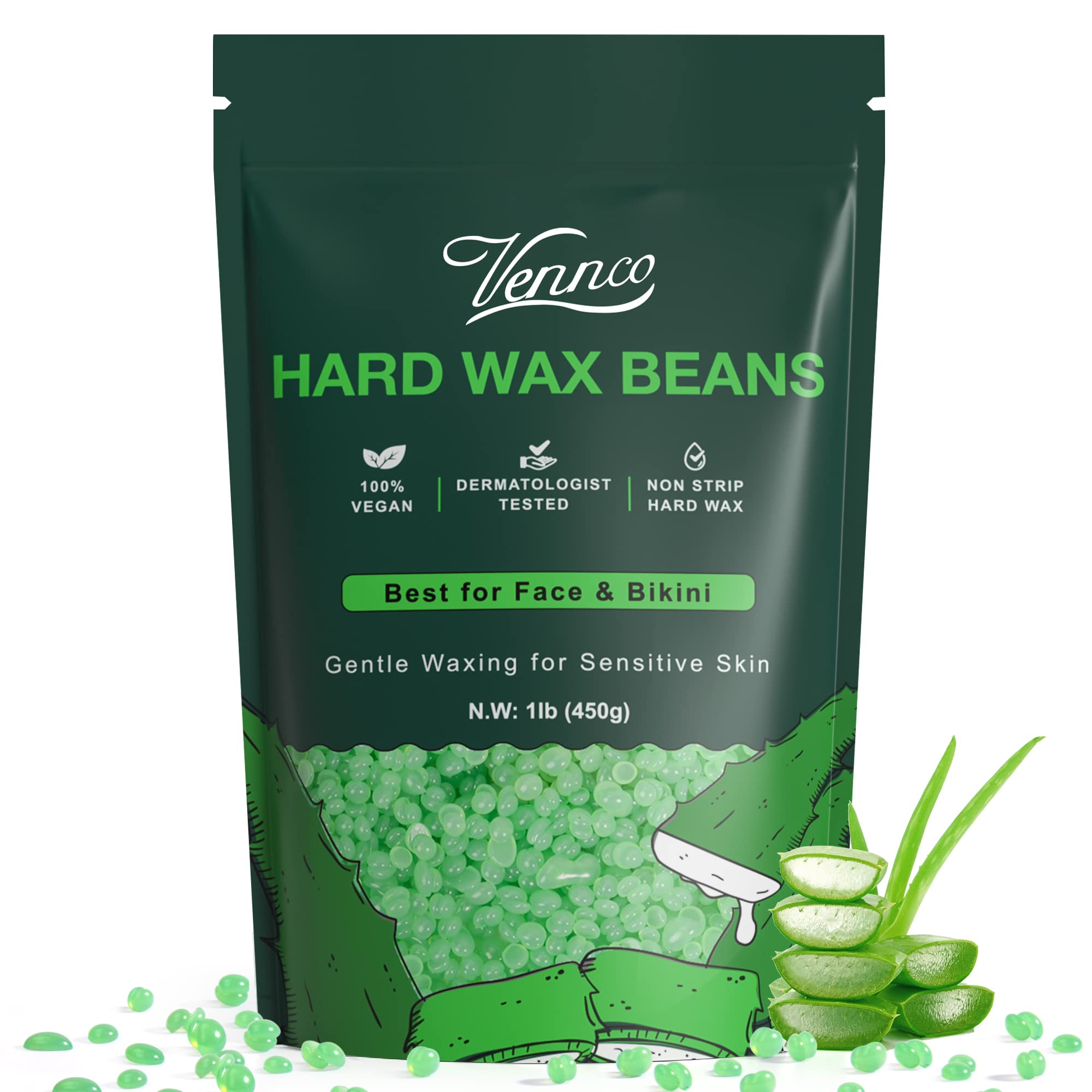 VENNCO hard wax beads for face application deliver precise gentle waxing for delicate areas
