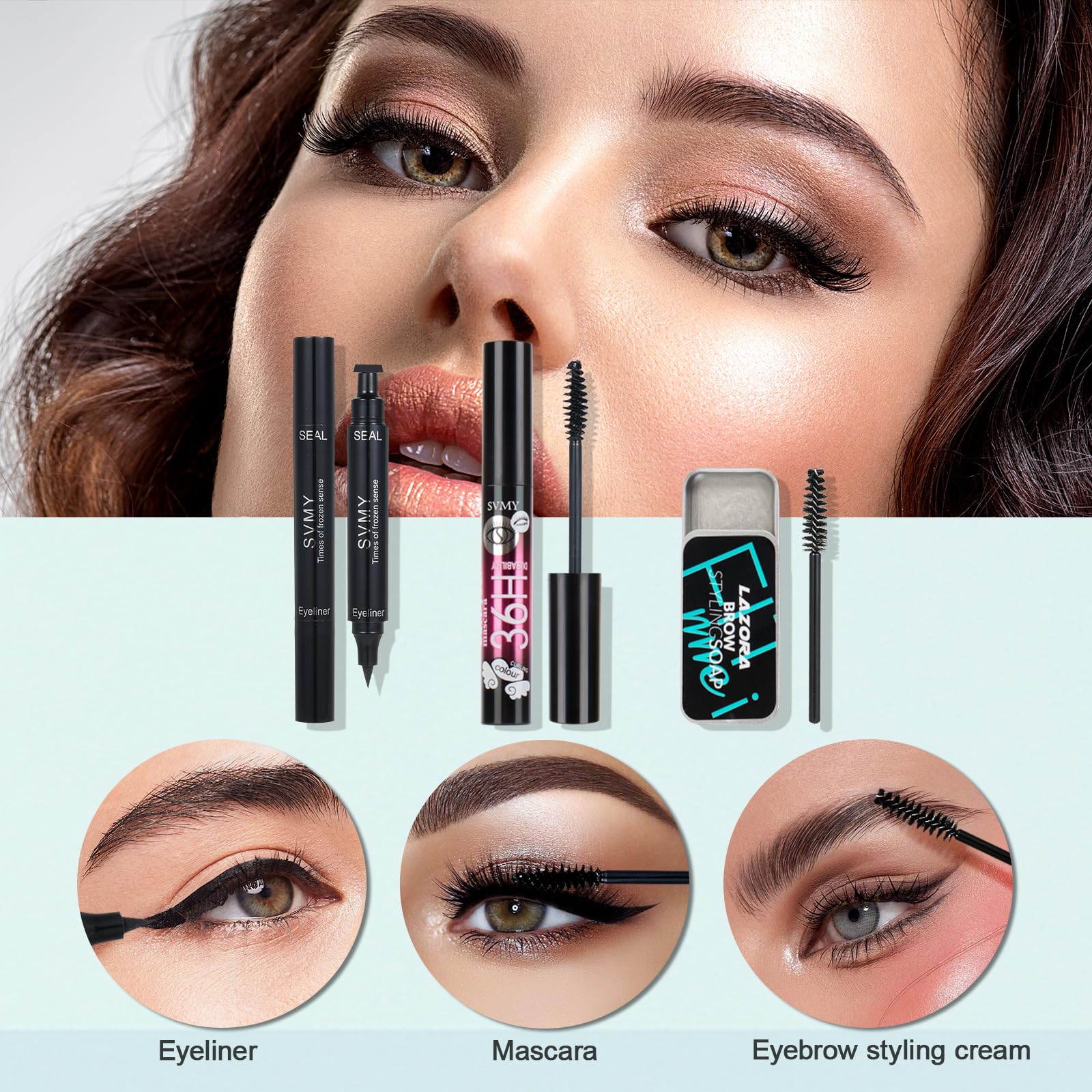 VenShun waterproof mascara and eyeliner set for defined, smudge-free eyes