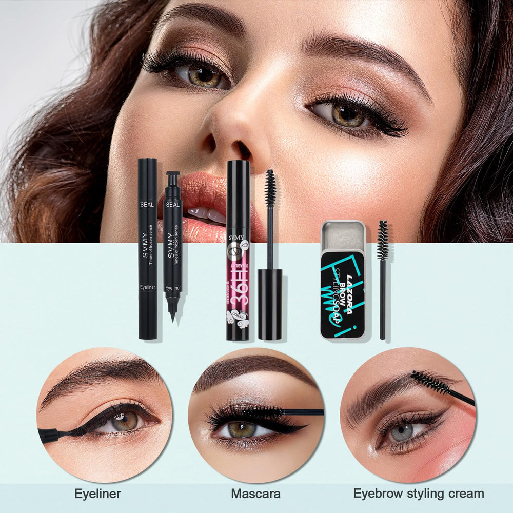 VenShun waterproof mascara and eyeliner set for defined, smudge-free eyes