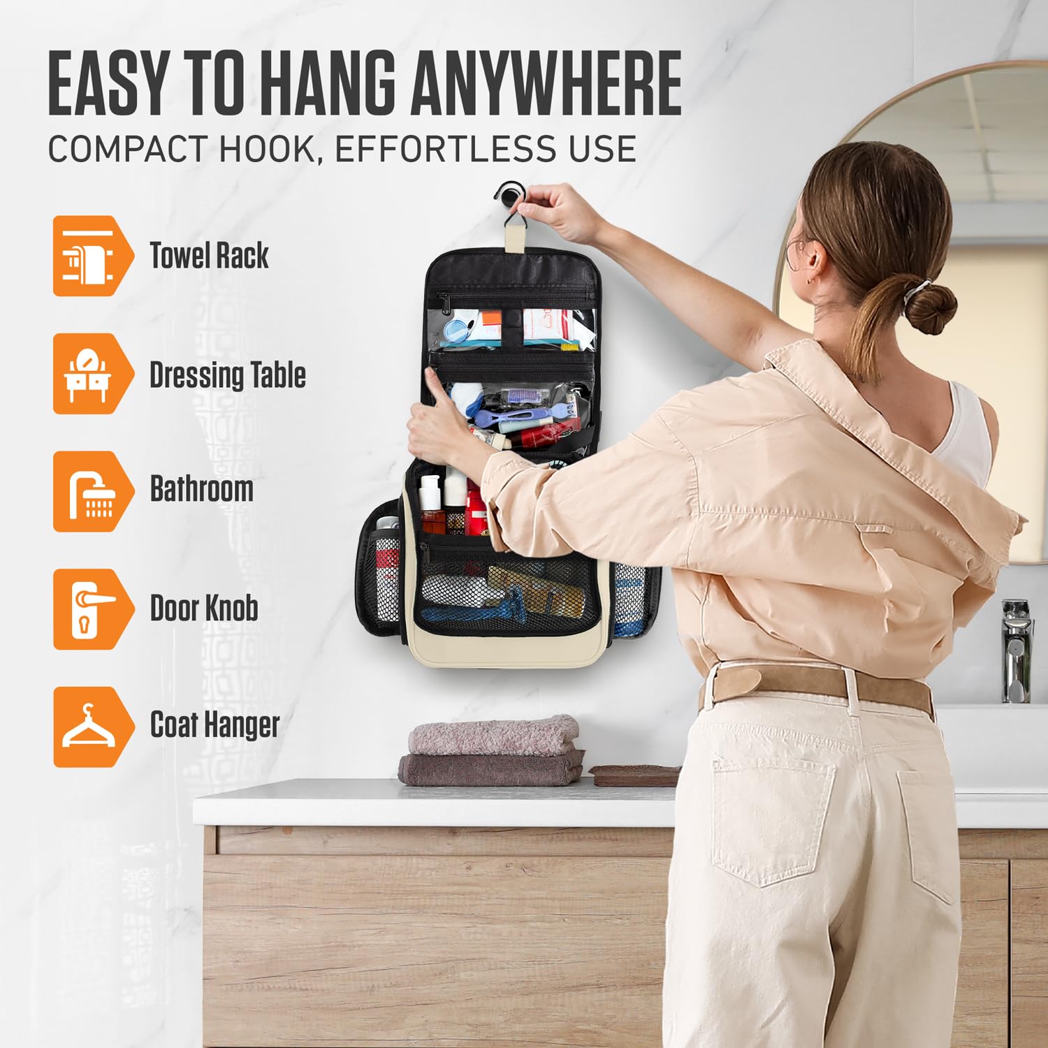 VENTURE 4TH compact carry-on friendly design fits a complete toiletry kit.