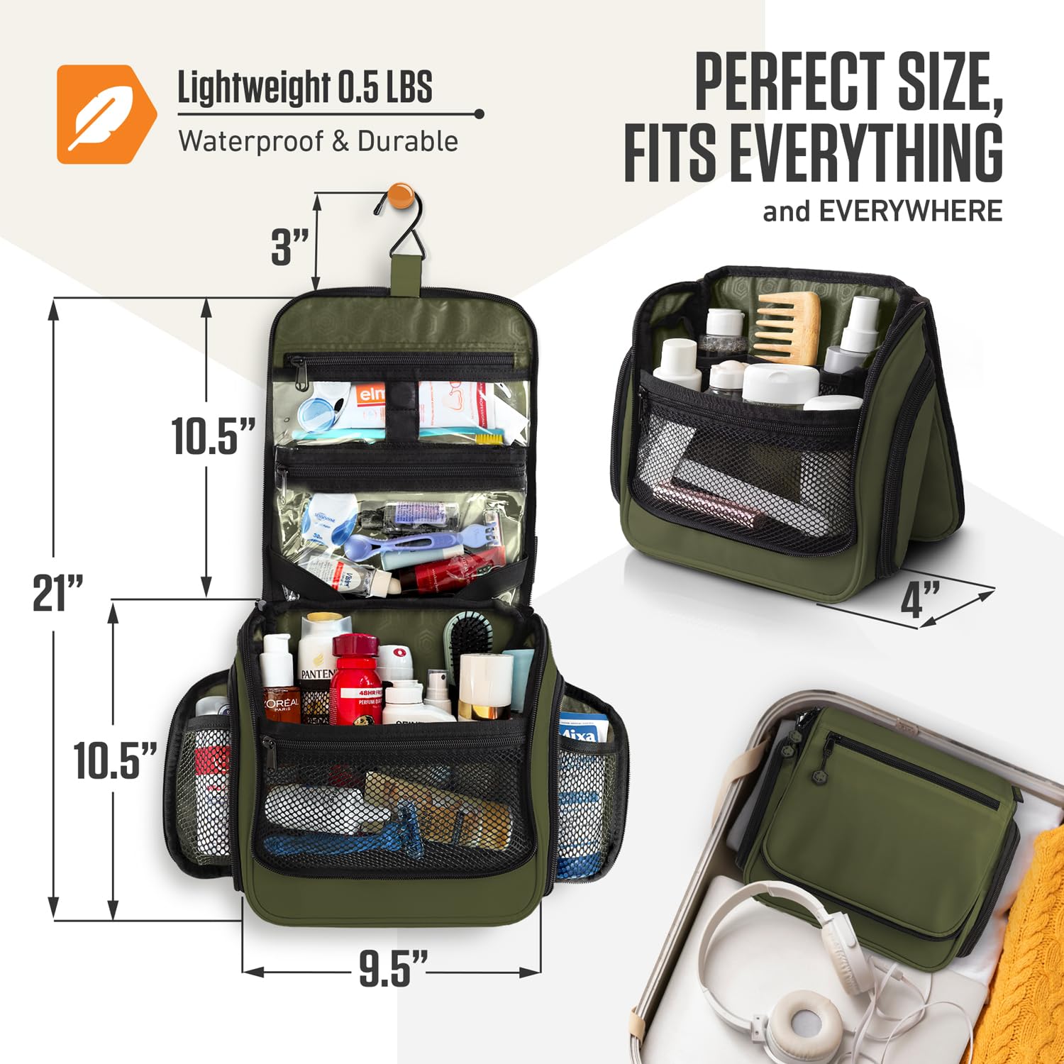 VENTURE 4TH expandable compartments forest green adapt packing space for longer trips