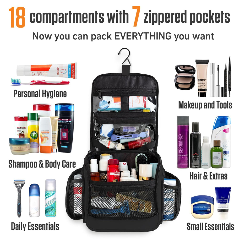 VENTURE 4TH hanging organizer with 18 compartments ideal for compact packing.