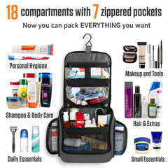VENTURE 4TH removable clear pouch in shadow gray for liquids