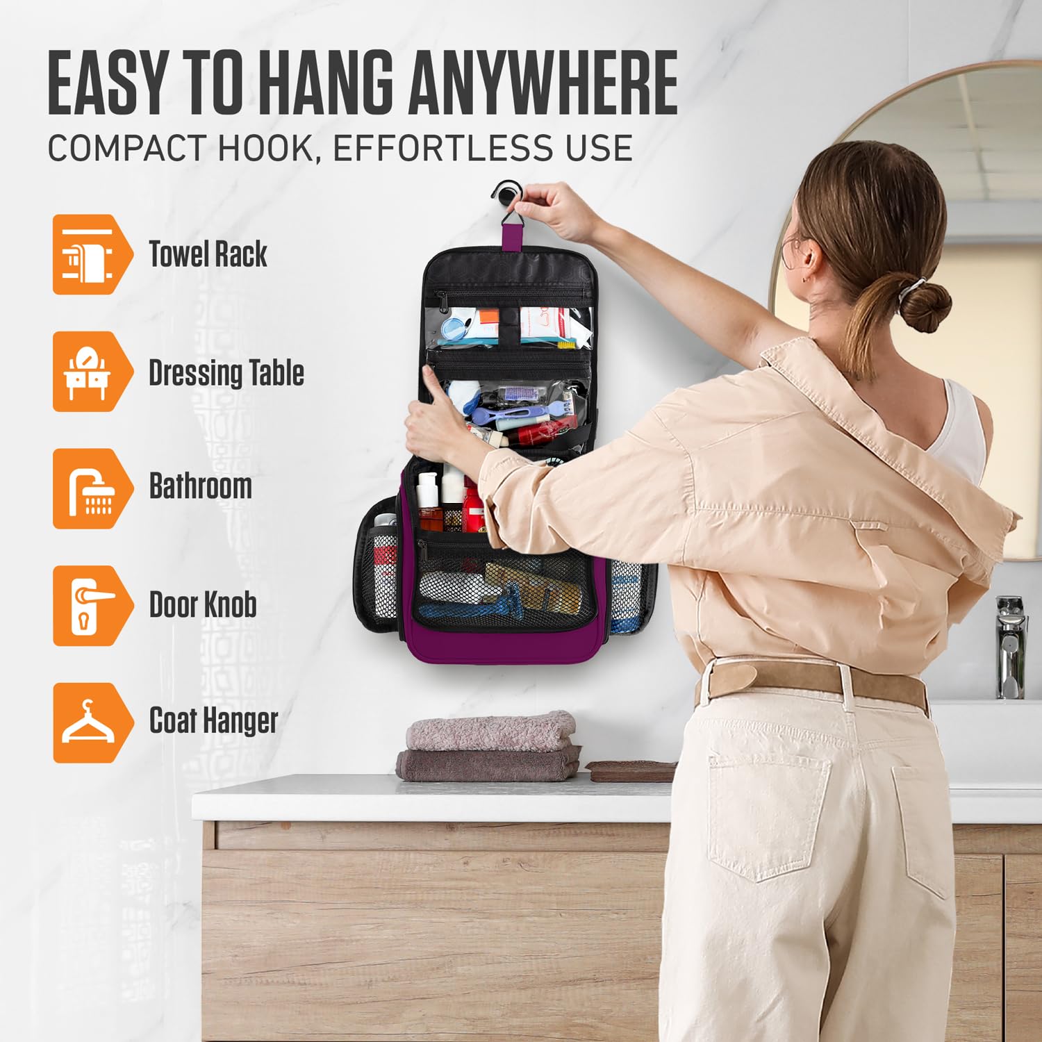 VENTURE 4TH TSA removable bag helps separate liquids for security checks.