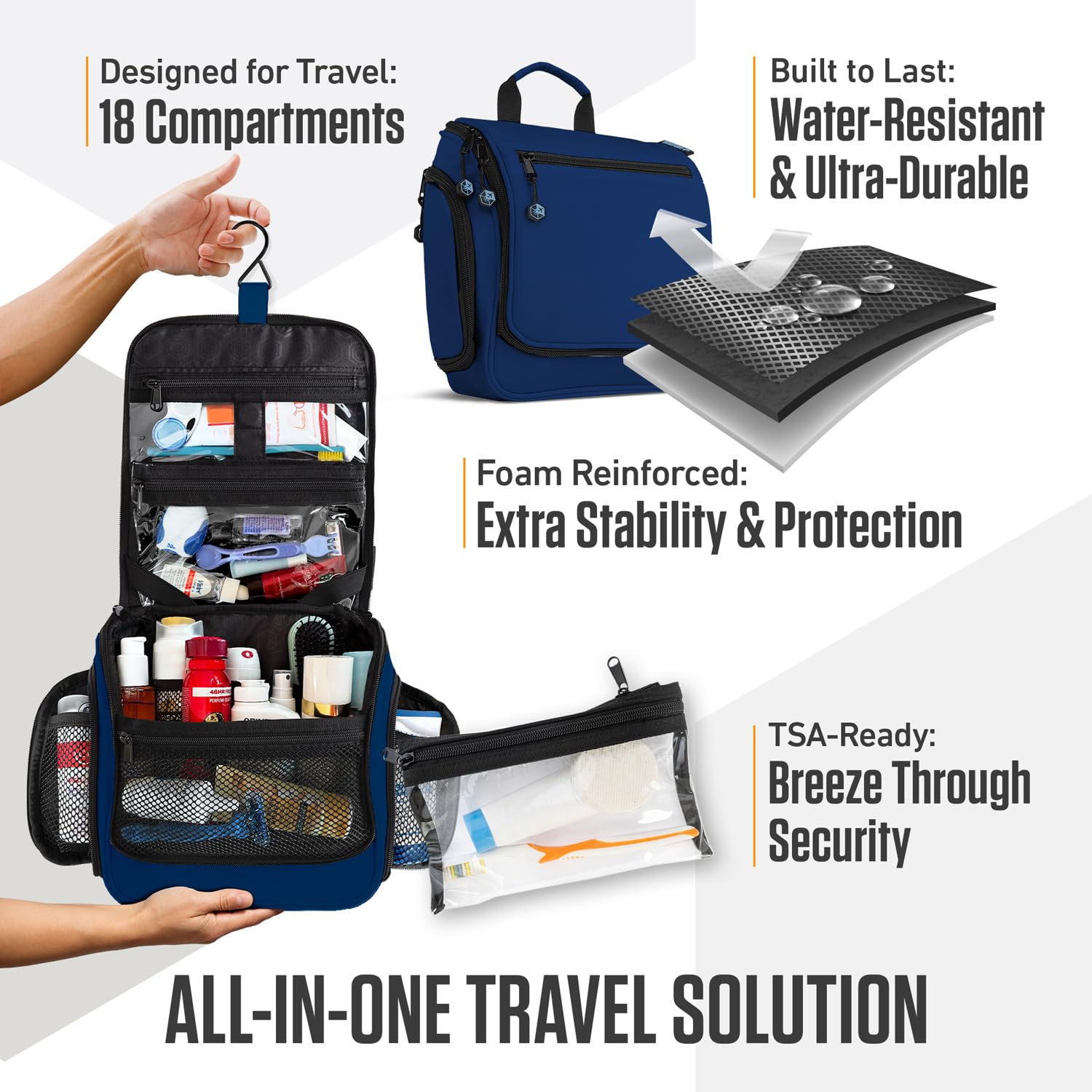 VENTURE 4TH versatile hook image demonstrates easy wall hanging or standing storage.