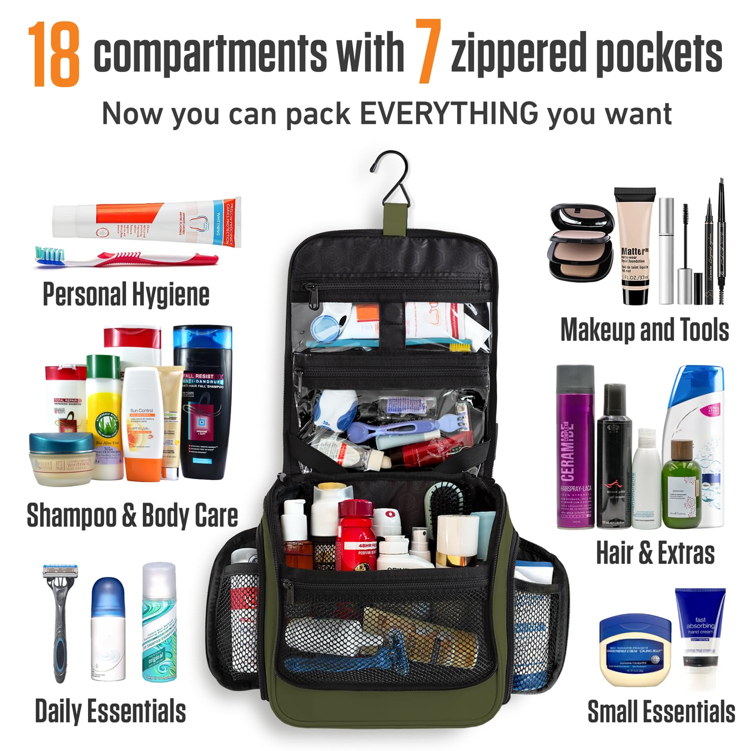 Venture 4th removable clear pouch keeps liquids TSA-friendly and organized during travel.