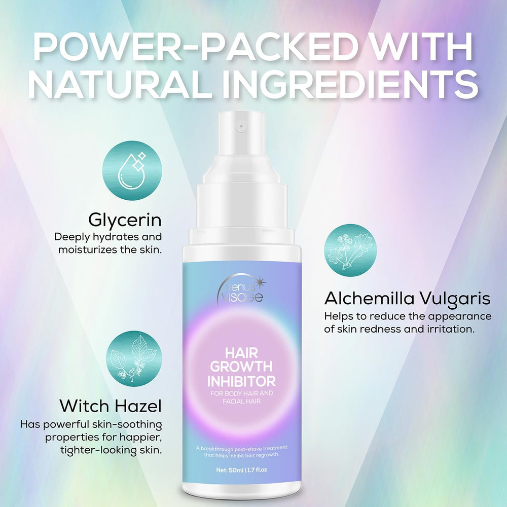VENUS VISAGE Hair Inhibitor application on arm demonstrating body-use for reduced regrowth.