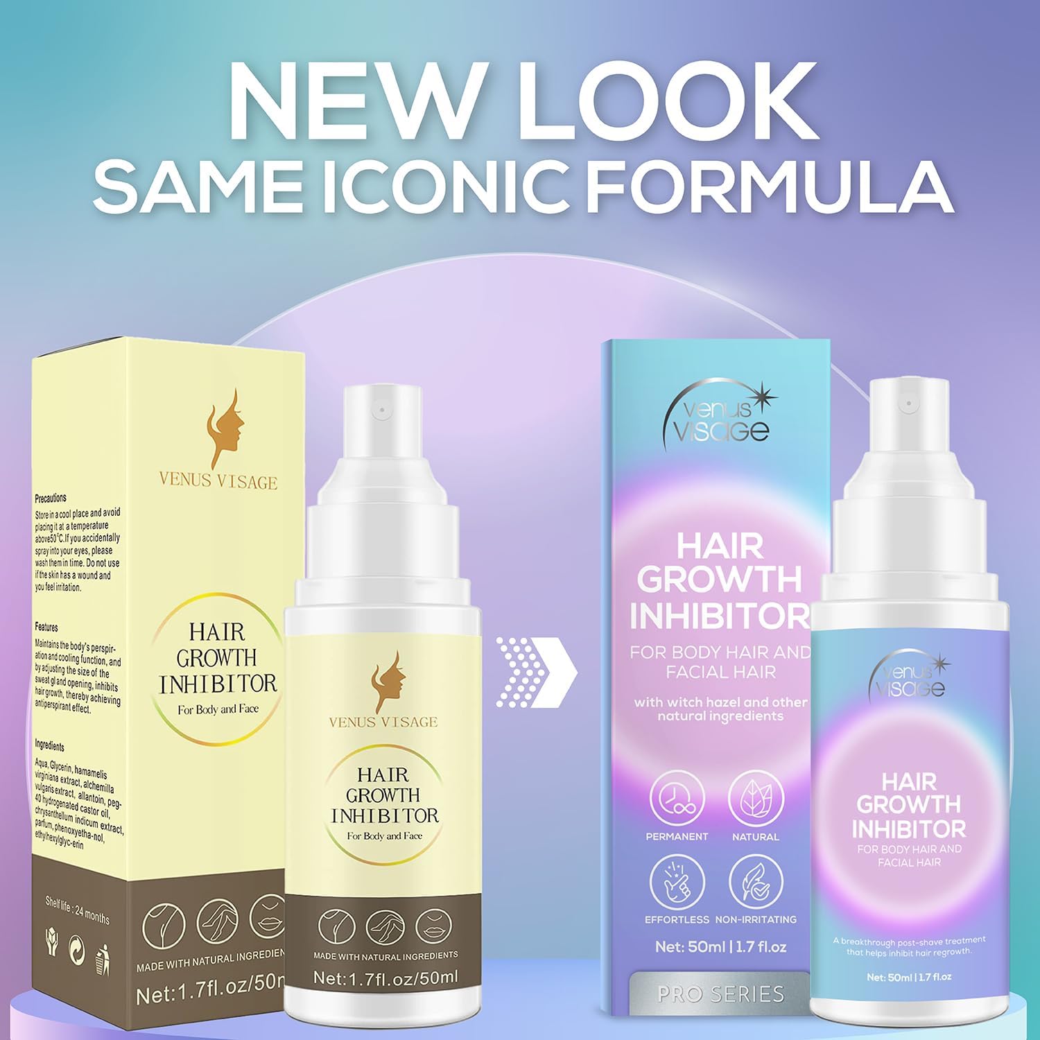 VENUS VISAGE Gift-ready packaging featuring Hair Inhibitor for beauty lovers.