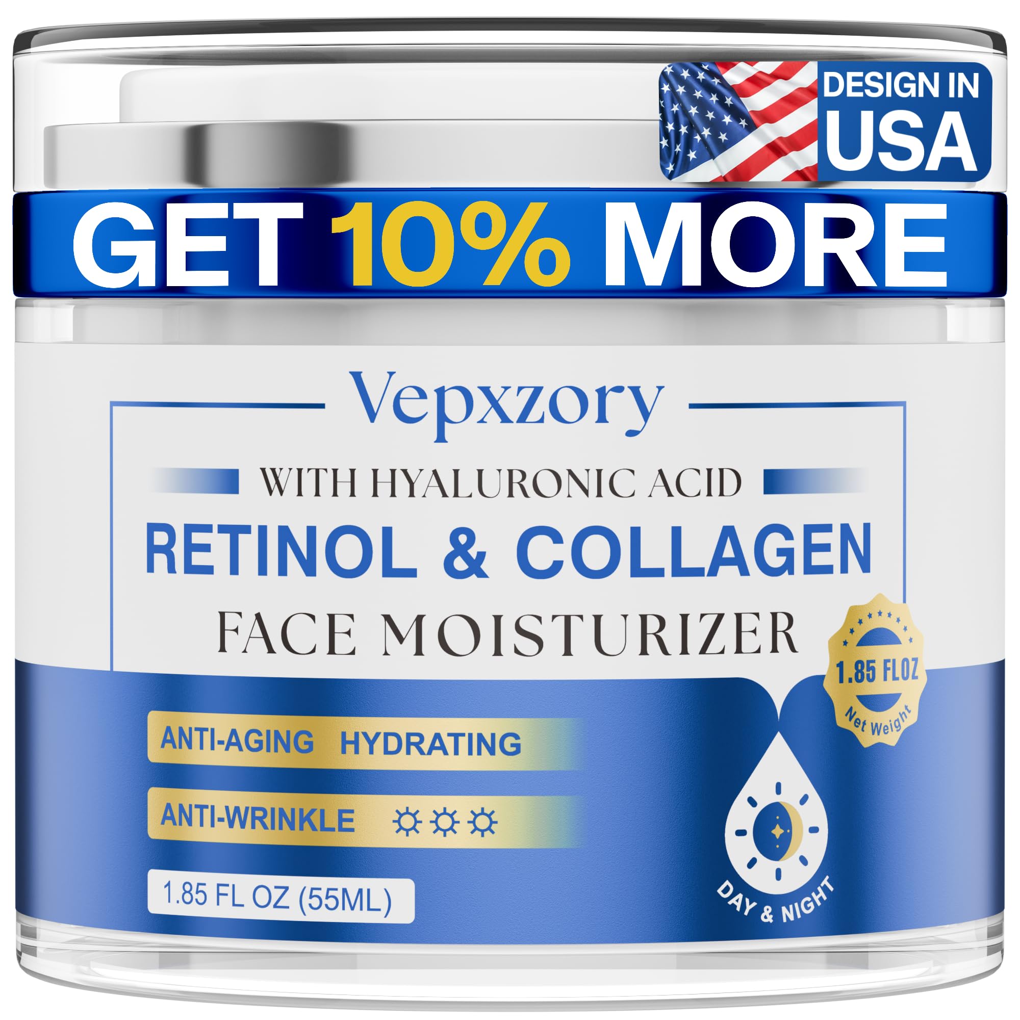 Vepxzory Face Moisturizer bottle pour highlights easy daily hydration.
