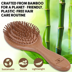 Vera Essence bamboo brush wide paddle smooths knots on all hair textures.