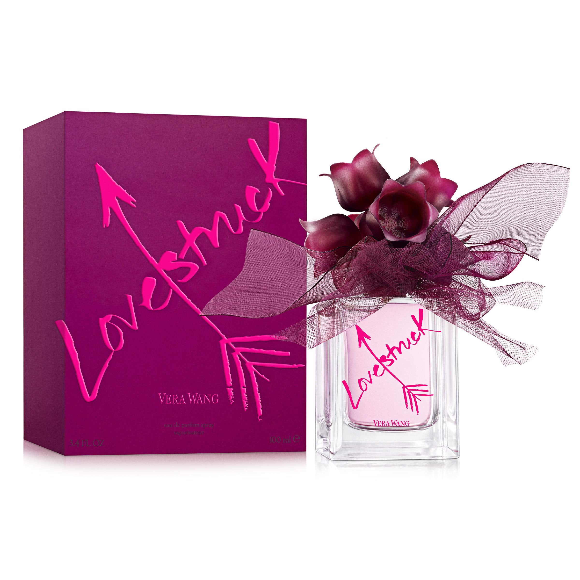Vera Wang Love Struck spray action demonstrates easy application to skin.